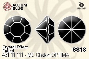 寶仕奧莎 機切尖底石 OPTIMA (431 11 111) SS18 - 白色（鍍膜） 銀箔底