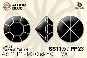 Preciosa MC Chaton OPTIMA (431 11 111) SS11.5 / PP23 - Color (Coated) With Golden Foiling