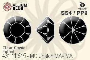 Preciosa MC Chaton MAXIMA (431 11 615) SS4 - Clear Crystal With Dura Foiling - Haga Click en la Imagen para Cerrar