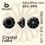 Preciosa MC Chaton MAXIMA (431 11 615) SS4 / PP9 - Clear Crystal With Dura™ Foiling