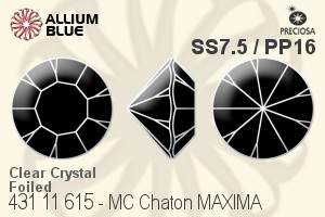 寶仕奧莎 機切尖底石 MAXIMA 美飾瑪 (431 11 615) SS7.5 / PP16 - 透明白色 DURA™耐用金屬箔底 - 關閉視窗 >> 可點擊圖片