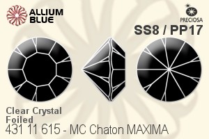 宝仕奥莎 机切尖底石 MAXIMA 美饰玛 (431 11 615) SS8 / PP17 - 透明白色 DURA™耐用金屬箔底 - 关闭视窗 >> 可点击图片