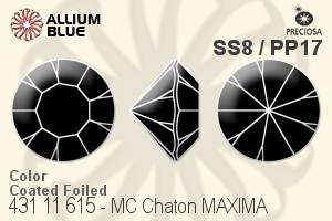 Preciosa MC Chaton MAXIMA (431 11 615) SS8 / PP17 - Color (Coated) With Dura™ Foiling - Click Image to Close