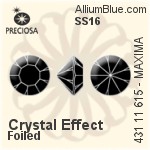 Preciosa MC Chaton MAXIMA (431 11 615) SS16 - Crystal (Coated) With Dura Foiling