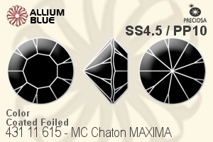 Preciosa MC Chaton MAXIMA (431 11 615) SS4.5 - Colour (Coated) With Dura Foiling - Haga Click en la Imagen para Cerrar