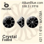 Preciosa MC Chaton MAXIMA (431 11 615) SS8.5 / PP18 - Clear Crystal With Dura™ Foiling