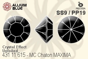 Preciosa MC Chaton MAXIMA (431 11 615) SS9 / PP19 - Crystal Effect Unfoiled - Click Image to Close