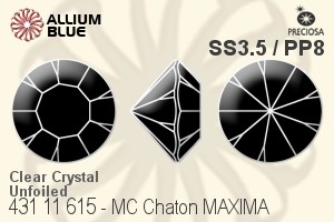 Preciosa MC Chaton MAXIMA (431 11 615) SS3.5 / PP8 - Clear Crystal Unfoiled - Haga Click en la Imagen para Cerrar