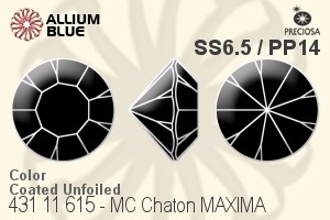 Preciosa MC Chaton MAXIMA (431 11 615) SS6.5 / PP14 - Color (Coated) Unfoiled - Haga Click en la Imagen para Cerrar