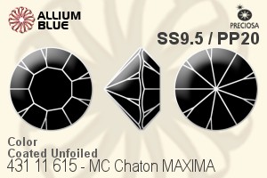 寶仕奧莎 機切尖底石 MAXIMA 美飾瑪 (431 11 615) SS9.5 / PP20 - 顏色（塗層） 無水銀底 - 關閉視窗 >> 可點擊圖片