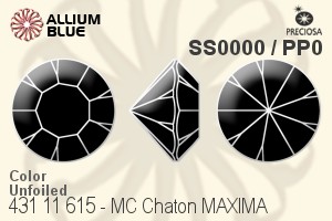 Preciosa MC Chaton MAXIMA (431 11 615) SS0000 / PP0 - Color Unfoiled - Haga Click en la Imagen para Cerrar