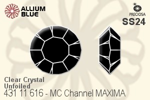 Preciosa MC Channel MAXIMA (431 11 616) SS24 - Clear Crystal Unfoiled - Click Image to Close