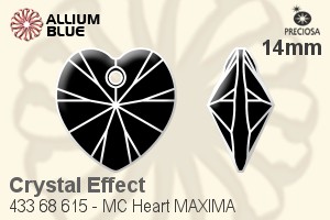 Preciosa プレシオサ MC マシーンカットHeart MAXIMA マキシマ ペンダント (433 68 615) 14mm - クリスタル エフェクト - ウインドウを閉じる