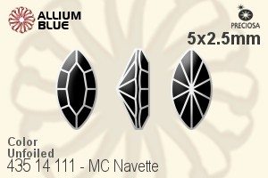 Preciosa MC Navette Fancy Stone (435 14 111) 5x2.5mm - Color Unfoiled - Click Image to Close