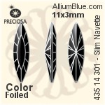 Preciosa MC Slim Navette Fancy Stone (435 14 301) 11x3mm - Color With Dura™ Foiling