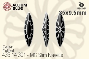 PRECIOSA Slim Navette MXM 35x9.5 emerald DF