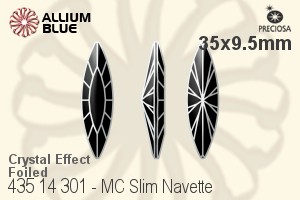 PRECIOSA Slim Navette MXM 35x9.5 crystal DF AB