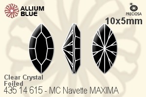 宝仕奥莎 机切马眼形 MAXIMA 美饰玛 花式石 (435 14 615) 10x5mm - 透明白色 DURA™耐用金屬箔底 - 关闭视窗 >> 可点击图片