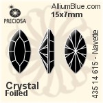 Preciosa MC Navette MAXIMA Fancy Stone (435 14 615) 15x7mm - Clear Crystal With Dura™ Foiling