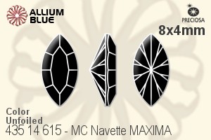 Preciosa プレシオサ MC マシーンカットNavette MAXIMA マキシマ ファンシーストーン (435 14 615) 8x4mm - カラー 裏面にホイル無し - ウインドウを閉じる