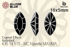 Preciosa プレシオサ MC マシーンカットNavette MAXIMA マキシマ ファンシーストーン (435 14 615) 10x5mm - クリスタル エフェクト 裏面にホイル無し - ウインドウを閉じる