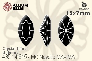 宝仕奥莎 机切马眼形 MAXIMA 美饰玛 花式石 (435 14 615) 15x7mm - 白色（镀膜） 无水银底 - 关闭视窗 >> 可点击图片