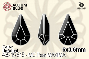 寶仕奧莎 機切Pear MAXIMA 美飾瑪 花式石 (435 15 615) 6x3.6mm - 顏色 無水銀底 - 關閉視窗 >> 可點擊圖片