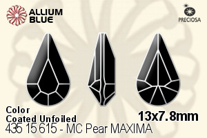 Preciosa プレシオサ MC マシーンカットPear MAXIMA マキシマ ファンシーストーン (435 15 615) 13x7.8mm - カラー（コーティング） 裏面にホイル無し - ウインドウを閉じる