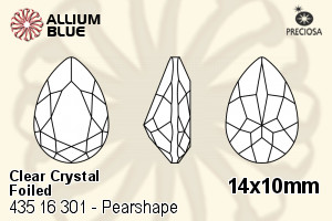PRECIOSA Baroque Pear MXM 14x10 crystal DF