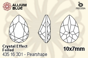 Preciosa MC Pearshape 301 Fancy Stone (435 16 301) 10x7mm - Crystal Effect With Dura™ Foiling