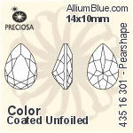 Preciosa MC Pearshape 301 Fancy Stone (435 16 301) 14x10mm - Color (Coated) Unfoiled
