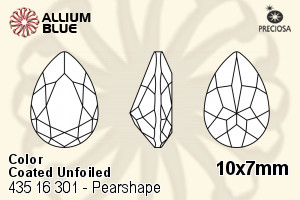 Preciosa MC Pearshape 301 Fancy Stone (435 16 301) 10x7mm - Color (Coated) Unfoiled