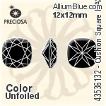 Preciosa MC Square 132 Fancy Stone (435 36 132) 12x12mm - Color Unfoiled