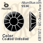 Preciosa MC Chaton Rose VIVA12 Flat-Back Stone (438 11 612) SS34 - Color (Coated) Unfoiled