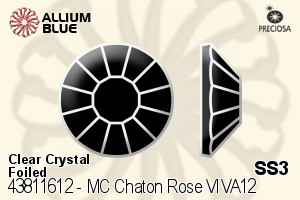 Preciosa MC Chaton Rose VIVA12 Flat-Back Stone (438 11 612) SS3 - Clear Crystal With Dura™ Foiling - Click Image to Close