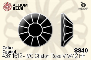 Preciosa MC Chaton Rose VIVA12 Flat-Back Hot-Fix Stone (438 11 612) SS40 - Color (Coated) - Click Image to Close