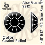 Preciosa MC Chaton Rose VIVA12 Flat-Back Stone (438 11 612) SS12 - Colour (Coated) With Silver Foiling