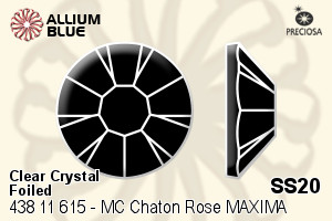 Preciosa MC Chaton Rose MAXIMA Flat-Back Stone (438 11 615) SS20 - Clear Crystal With Dura™ Foiling - Click Image to Close