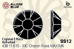 Preciosa MC Chaton Rose MAXIMA Flat-Back Stone (438 11 615) SS12 - Crystal Effect Unfoiled - Click Image to Close