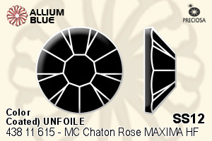 Preciosa MC Chaton Rose MAXIMA Flat-Back Hot-Fix Stone (438 11 615) SS12 - Color (Coated) UNFOILED - Click Image to Close