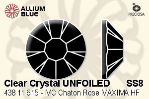 Preciosa MC Chaton Rose MAXIMA Flat-Back Hot-Fix Stone (438 11 615) SS8 - Clear Crystal UNFOILED