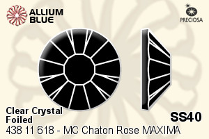 Preciosa MC Chaton Rose MAXIMA Flat-Back Stone (438 11 618) SS40 - Clear Crystal With Dura™ Foiling - Haga Click en la Imagen para Cerrar