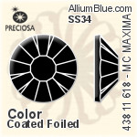 Preciosa MC Chaton Rose MAXIMA Flat-Back Stone (438 11 618) SS34 - Color (Coated) With Dura™ Foiling
