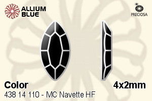 Preciosa MC Navette Flat-Back Hot-Fix Stone (438 14 110) 4x2mm - Color - Click Image to Close