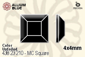 宝仕奥莎 机切正方形 平底石 (438 23 210) 4x4mm - 颜色 无水银底 - 关闭视窗 >> 可点击图片