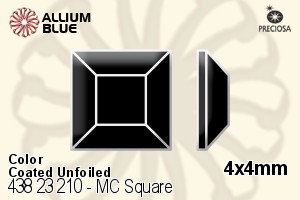 宝仕奥莎 机切正方形 平底石 (438 23 210) 4x4mm - 颜色（涂层） 无水银底 - 关闭视窗 >> 可点击图片