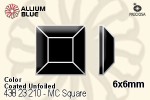 寶仕奧莎 機切正方形 平底石 (438 23 210) 6x6mm - 顏色（塗層） 無水銀底 - 關閉視窗 >> 可點擊圖片