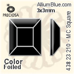 Preciosa プレシオサ MC マシーンカットSquare ラインストーン (438 23 210) 3x3mm - カラー 裏面Dura™フォイル