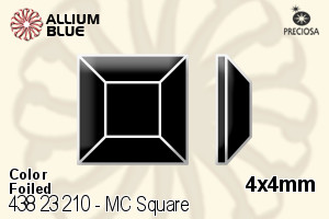 寶仕奧莎 機切正方形 平底石 (438 23 210) 4x4mm - 顏色 DURA™耐用金屬箔底 - 關閉視窗 >> 可點擊圖片
