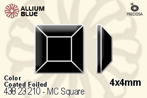 Preciosa MC Square Flat-Back Stone (438 23 210) 4x4mm - Color (Coated) With Dura™ Foiling